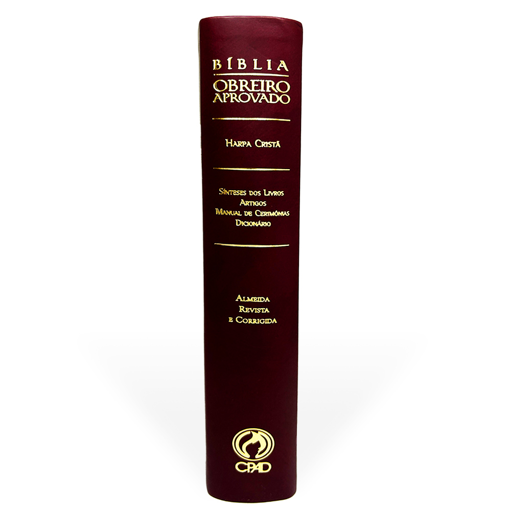 Bíblia Obreiro Aprovado Média Luxo Harpa Cristã Vinho - Imagem 3